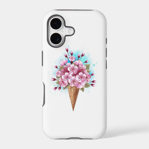 Pink Sakura Ice Cream Waffle Cone