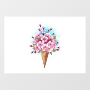 Pink Sakura Ice Cream Waffle Cone