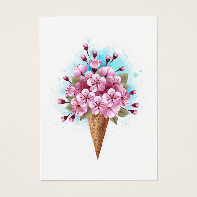 Pink Sakura Ice Cream Waffle Cone (Front)