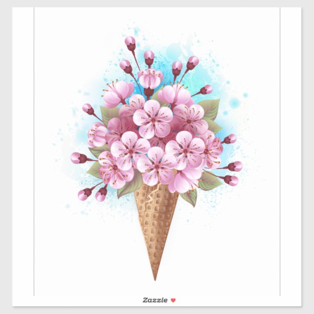 Pink Sakura Ice Cream Waffle Cone (Sheet)