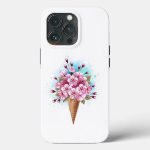 Pink Sakura Ice Cream Waffle Cone iPhone 13 Pro Case
