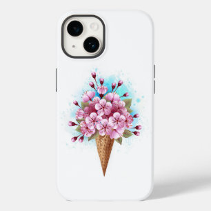 Pink Sakura Ice Cream Waffle Cone Case-Mate iPhone 14 Case
