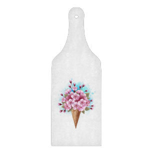 Pink Sakura Ice Cream Waffle Cone Cutting Board