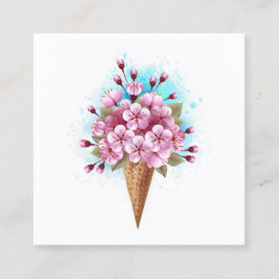Pink Sakura Ice Cream Waffle Cone Discount Card