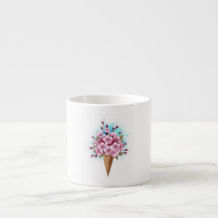 Pink Sakura Ice Cream Waffle Cone Espresso Cup