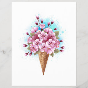 Pink Sakura Ice Cream Waffle Cone Flyer