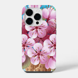 Pink Sakura Ice Cream Waffle Cone iPhone 14 Pro Case