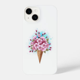 Pink Sakura Ice Cream Waffle Cone iPhone 14 Case