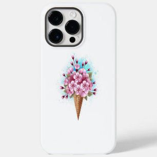 Pink Sakura Ice Cream Waffle Cone iPhone 14 Pro Max Case