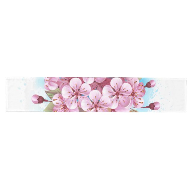 Pink Sakura Ice Cream Waffle Cone Medium Table Runner (Horizontal)