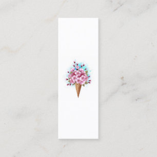 Pink Sakura Ice Cream Waffle Cone Mini Business Card