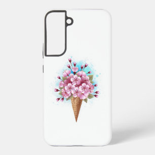 Pink Sakura Ice Cream Waffle Cone Samsung Galaxy Case