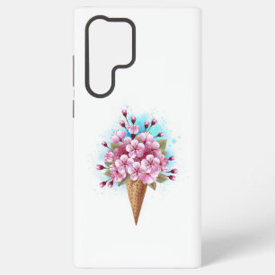 Pink Sakura Ice Cream Waffle Cone Samsung Galaxy Case