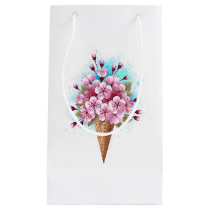 Pink Sakura Ice Cream Waffle Cone Small Gift Bag