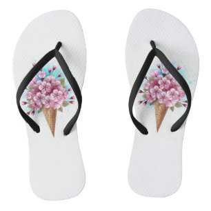 Pink Sakura Ice Cream Waffle Cone Thongs