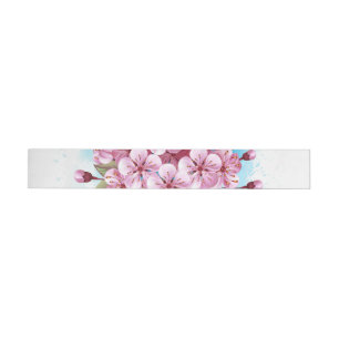 Pink Sakura Ice Cream Waffle Cone Wraparound Address Label