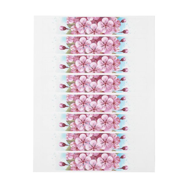 Pink Sakura Ice Cream Waffle Cone Wraparound Address Label (Sheet)