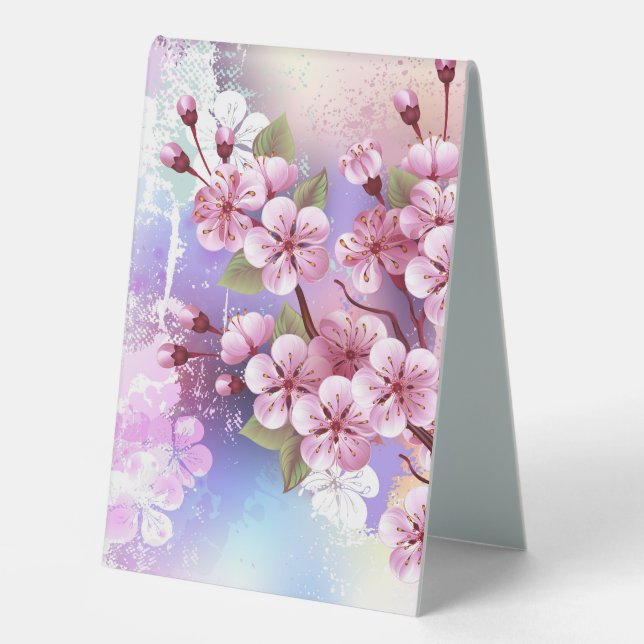 Pink Sakura on Painting Background (Front)