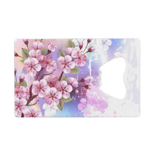Pink Sakura on Painting Background