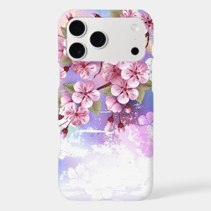 Pink Sakura on Painting Background