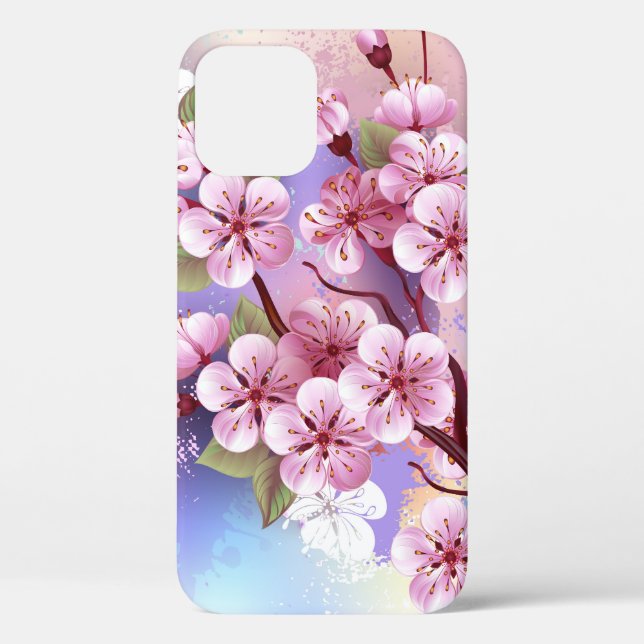 Pink Sakura on Painting Background Case-Mate iPhone Case (Back)