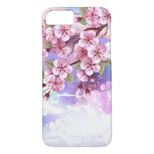 Pink Sakura on Painting Background iPhone 8/7 Case