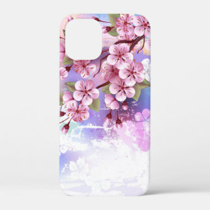 Pink Sakura on Painting Background iPhone 12 Mini Case