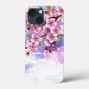 Pink Sakura on Painting Background iPhone 13 Mini Case