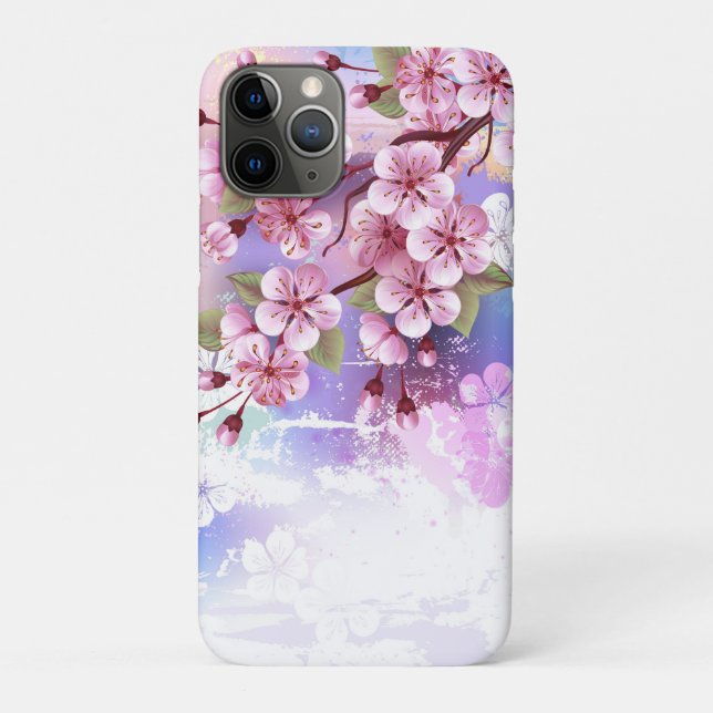 Pink Sakura on Painting Background Case-Mate iPhone Case (Back)