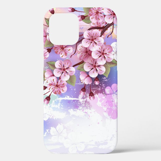 Pink Sakura on Painting Background Case-Mate iPhone Case (Back)