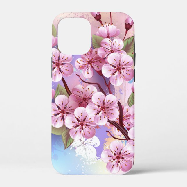 Pink Sakura on Painting Background Case-Mate iPhone Case (Back)