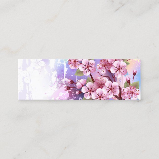 Pink Sakura on Painting Background Loyalty Card (Front)