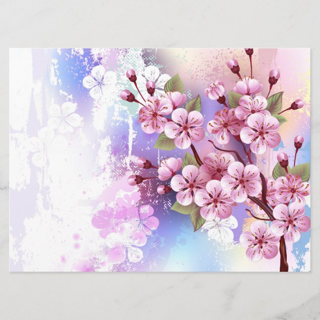 Pink Sakura on Painting Background Program (Front)