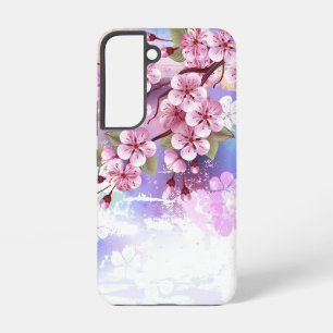 Pink Sakura on Painting Background Samsung Galaxy Case