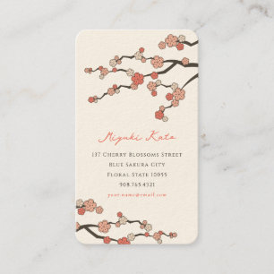 Pink Sakura Oriental  Zen Chinese Cherry Blossoms Business Card