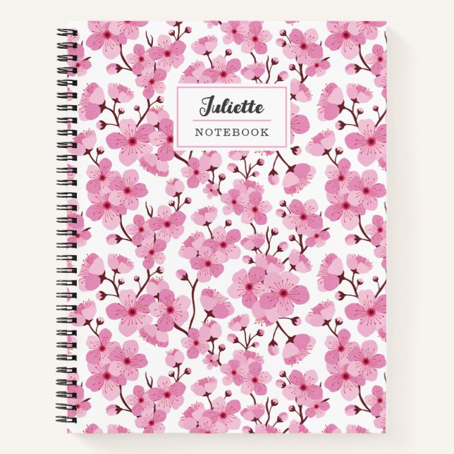 Pink Sakura Spiral Notebook (Front)