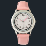 Pink Sakura Zen Kanji Numerals Watch<br><div class="desc">Experience the gentle flow of time with our "Blossom Zen" wristwatch. This exquisite timepiece blends modern feminine elegance with the profound beauty of Eastern calligraphy, replacing traditional numbers with authentic black Kanji characters. The soft, blush-pink leather-style strap perfectly complements the clean white dial, evoking the serene atmosphere of a spring...</div>