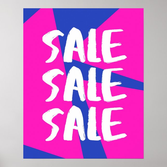 Pink Sale Sign, Bright Retail Store Signage, Large Poster (Front)