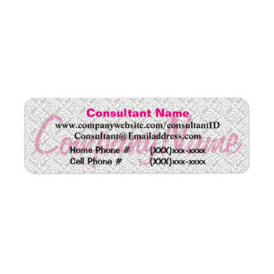 Pink Sales Consultant Label Return Address Label