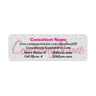 Pink Sales Consultant Label Return Address Label
