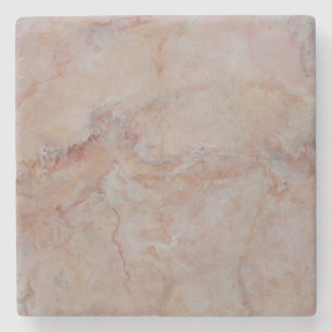 Pink Salmon Coral Marble Stone Finish Stone Coaster