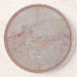 Pink salmon coral trim marble coasters