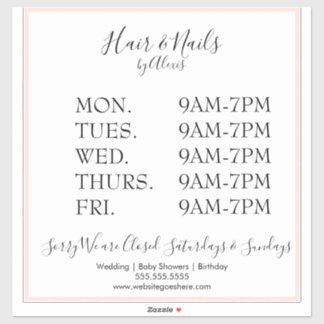 Pink Salon  Business Sign Sticker