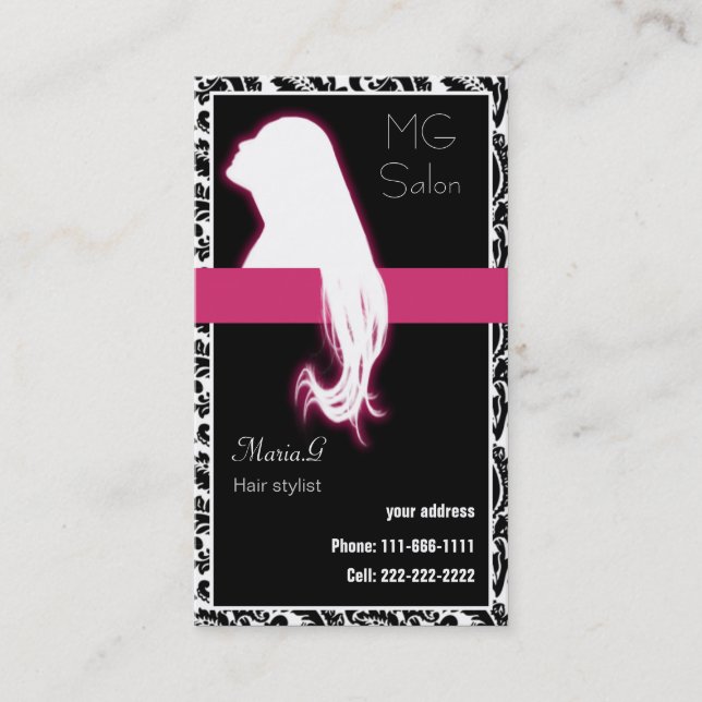 Pink Salon businesscards Appointment Card (Front)