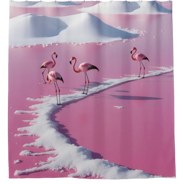 Pink salt flats in bonaire shower curtain (Front)
