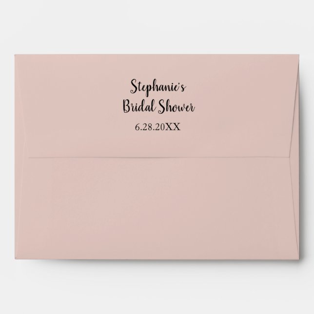 Pink Salt Wedding Simple Custom Cute Bridal Shower Envelope (Back (Top Flap))