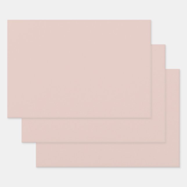 Pink Salt Wedding Simple Plain Custom Bridal Colou Wrapping Paper Sheet (Set)
