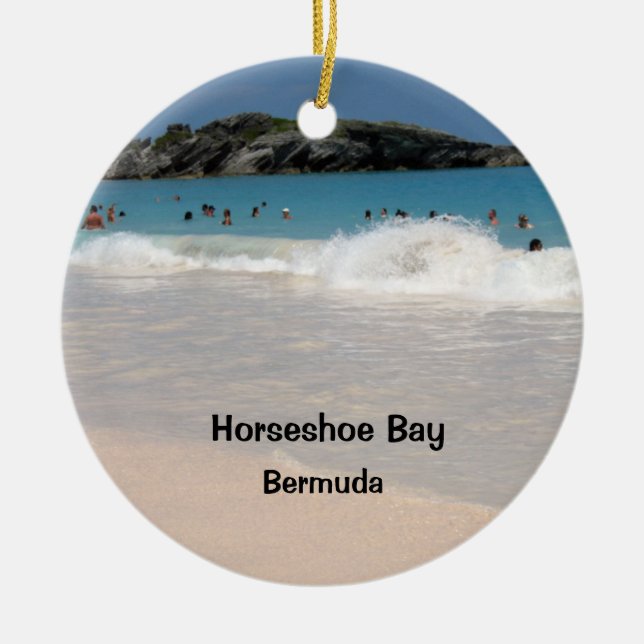 Pink Sand Beach #1, Horseshoe Bay , Bermuda Ceramic Ornament (Front)