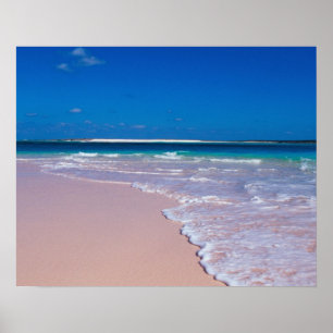 Pink sand beach at Conch Bay, Cat Island, Poster