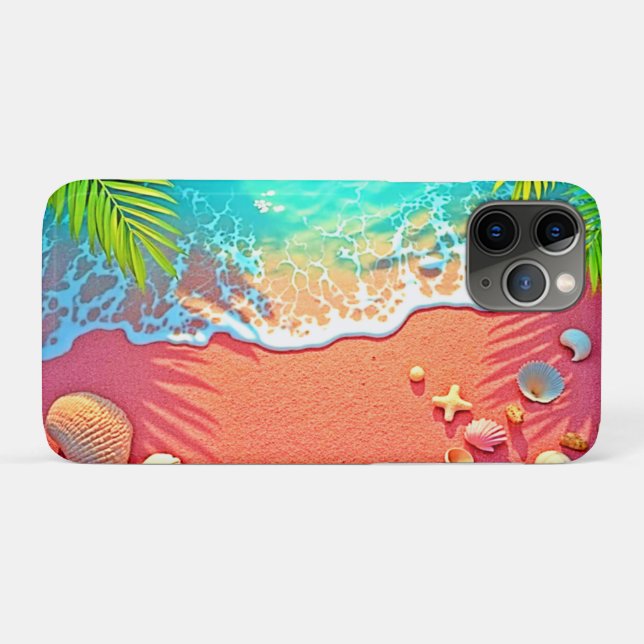 Pink Sand Beach Paradise Design Case-Mate iPhone Case (Back (Horizontal))